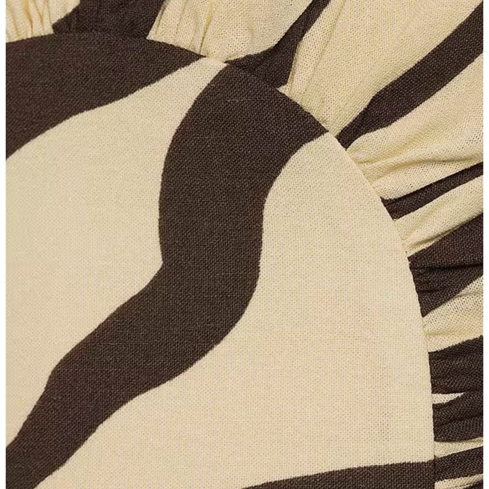 ANTONIO MELANI Style Somers Swirl Print Linen Blend Straw Trim Two Piece Set NWT - Picture 3 of 12